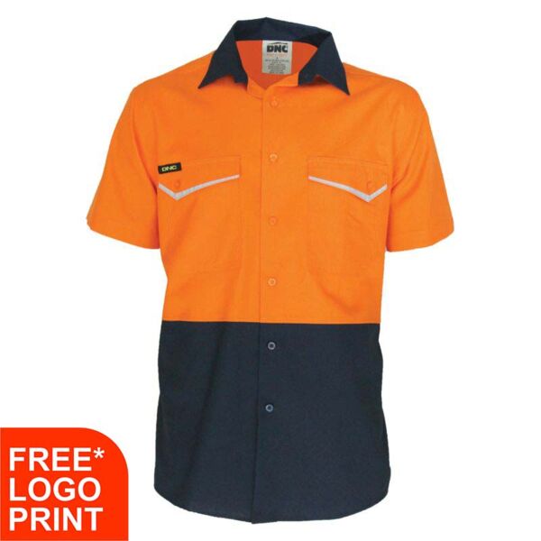 Two Tone RipStop Cotton Cool Short Sleeve Shirt Thumbnail