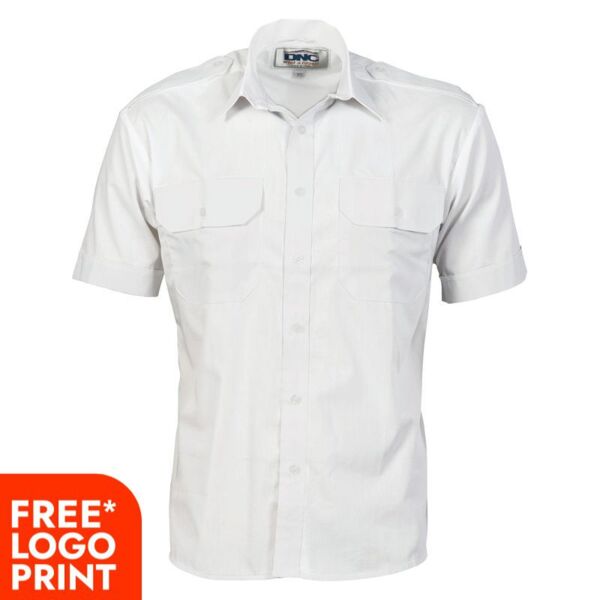 Mens Epaulette Polyester/Cotton Short Sleeve Work Shirt Thumbnail