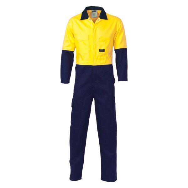 Mens Hi Vis Two Tone Cotton Coverall Thumbnail