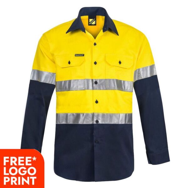 Mens Two Tone Long Sleeve Shirt With CSR Tape Thumbnail